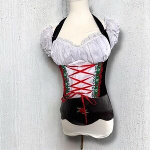Whimsical vintage inspired dirndl corset top cottagecore oktoberfest S
